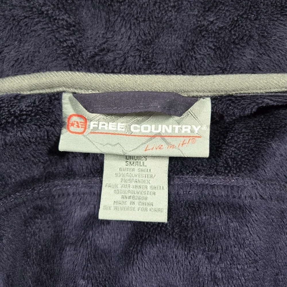 Free Country Ladies SM Purple Faux Fur Lined Jacket Winter Snow Lodge Cozy EUC